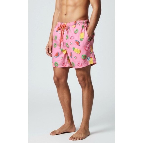 MOSMANN wear under swim trunks pink pool tube flamingos watermelons pineapples L - Picture 1 of 16